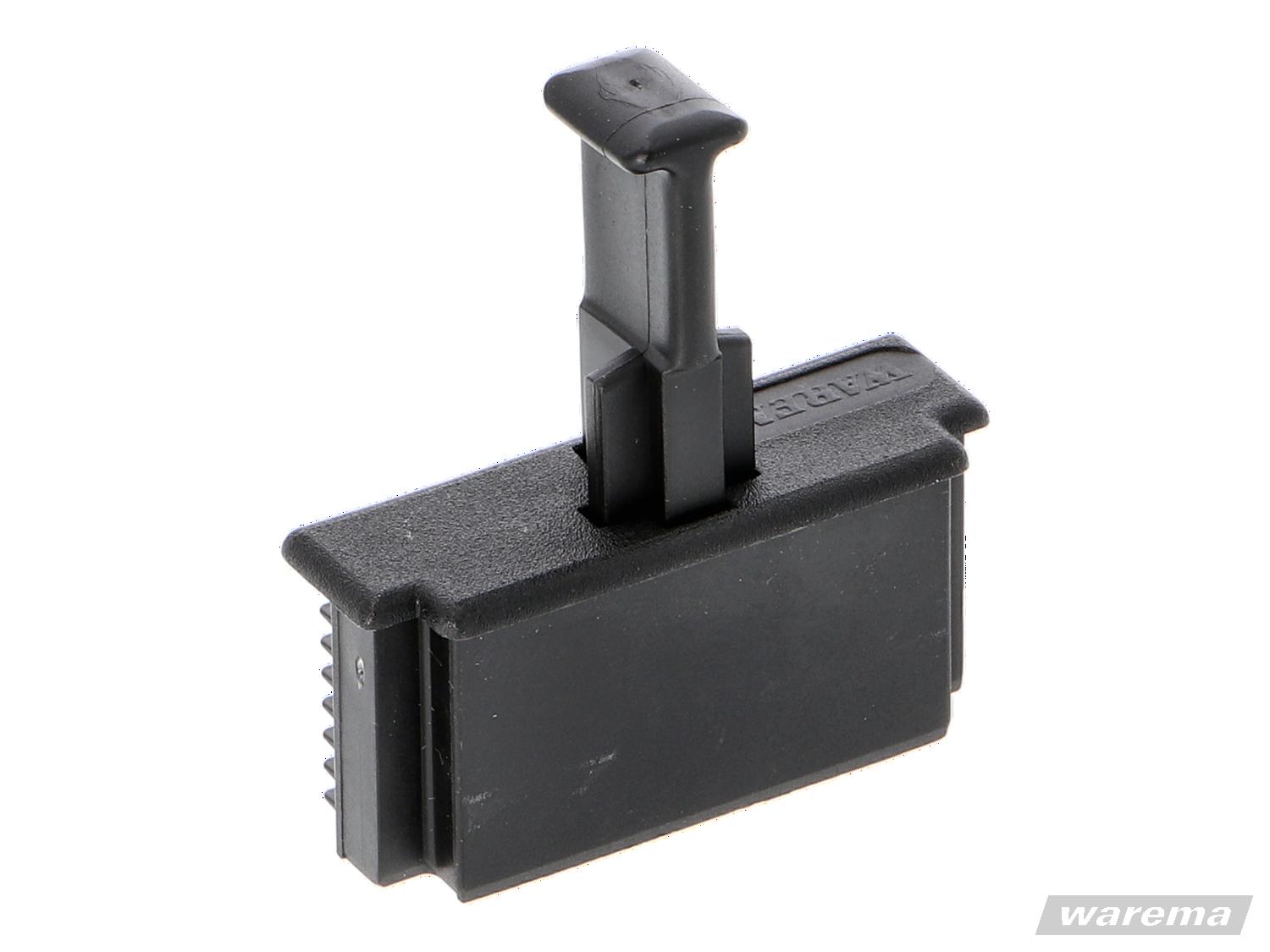 WAREMA • Endkappe schwarz, mit Führungsnippel 56,5x16 mm