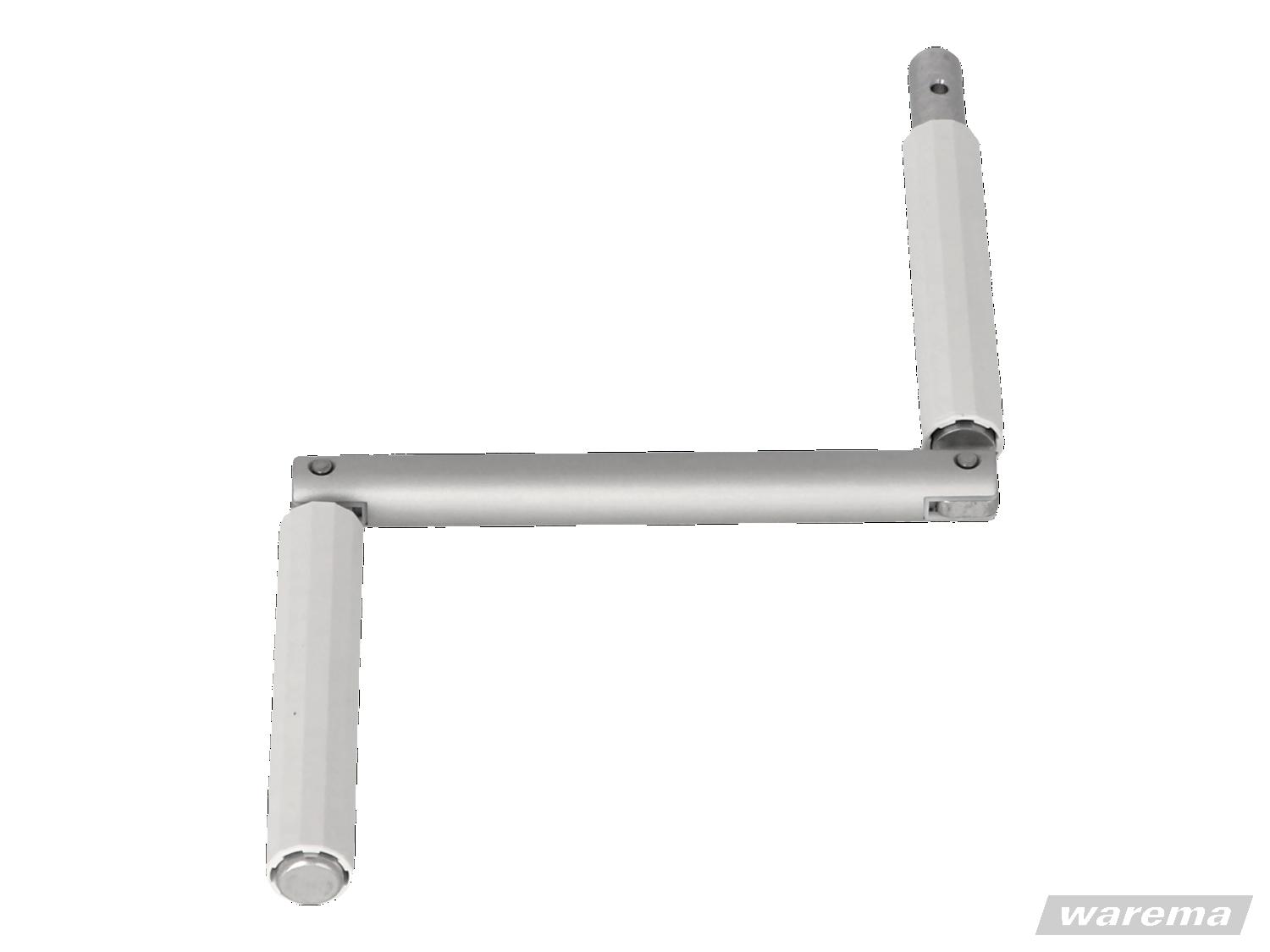 WAREMA • Kurbel D16 mm,  Vierkant, Zapfen 12,9 mm, Ausladung 140 mm, alu / weiß