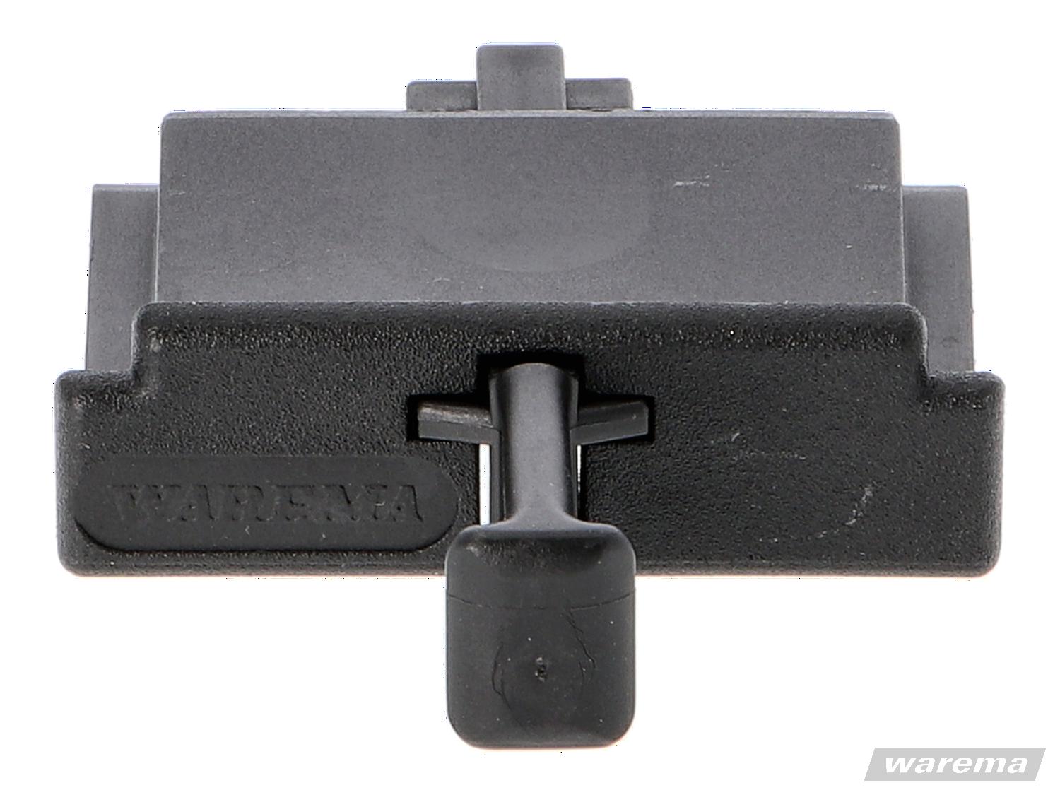 WAREMA • Endkappe schwarz, mit Führungsnippel 56,5x16 mm